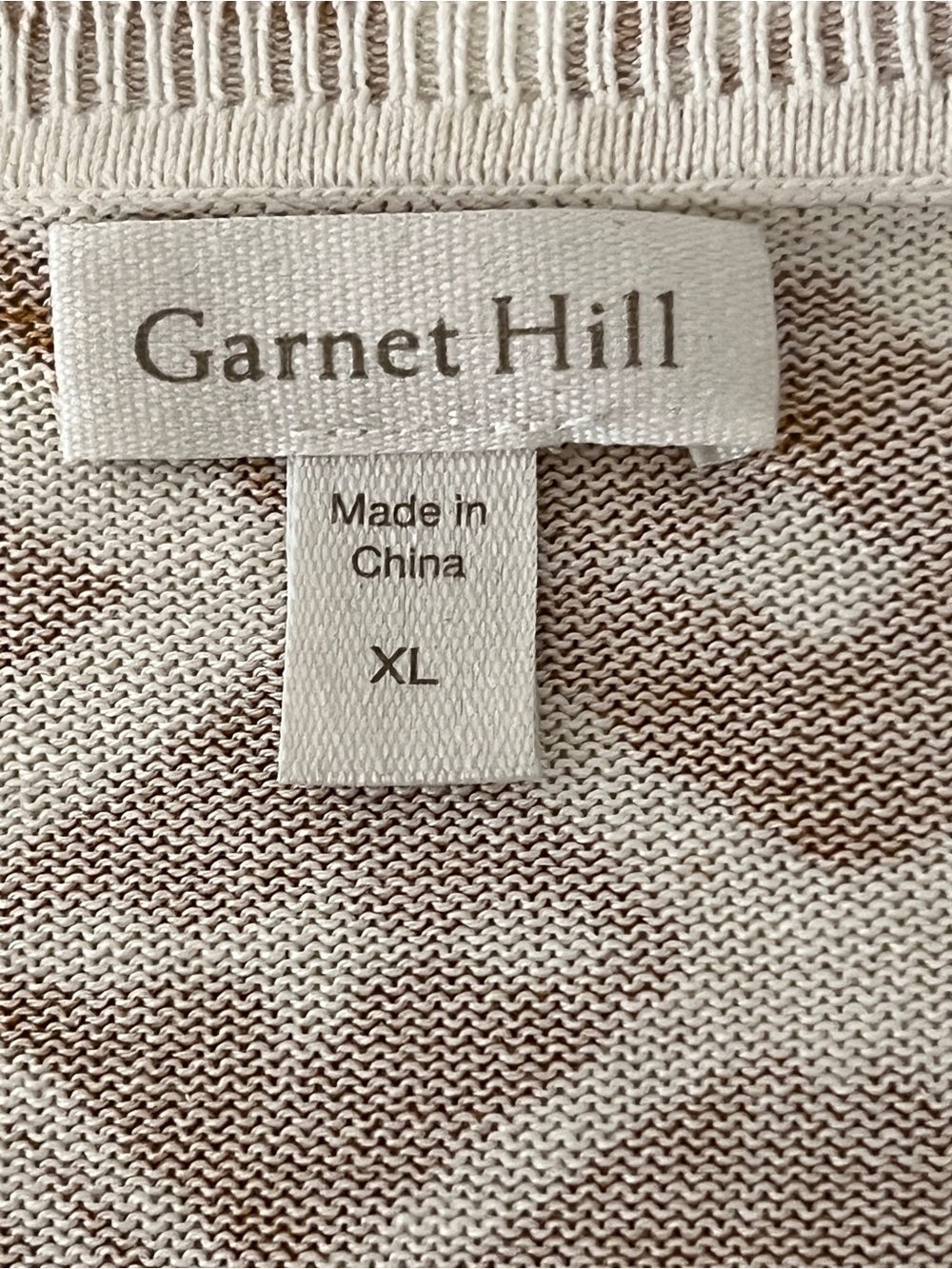 Garnet Hill Batik Mustard & Cream Geometric Boatneck Silk Blend Sweater Size XL - Picture 5 of 10